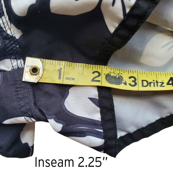 NWT Tribord Black & White Floral Hawaiian Print Board Shorts Surfing Size 24/25 - Picture 12 of 16